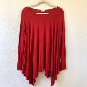 Luxe Rust Red Long Sleeve Shirt